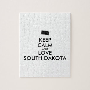 Anpassade BEHÅLLA LUGN och KÄRLEK SOUTH DAKOTA Pussel