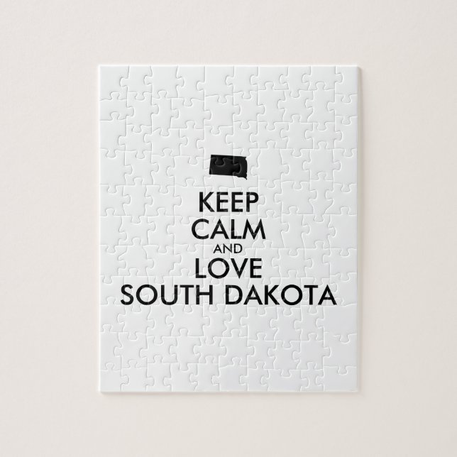 Anpassade BEHÅLLA LUGN och KÄRLEK SOUTH DAKOTA Pussel (Vertikal)
