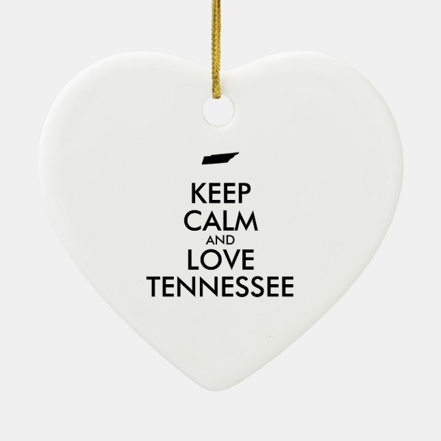 Anpassade BEHÅLLA LUGN och KÄRLEK TENNESSEE Julgransprydnad Keramik (Baksidan)