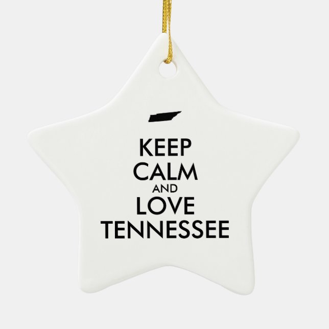 Anpassade BEHÅLLA LUGN och KÄRLEK TENNESSEE Julgransprydnad Keramik (Baksidan)
