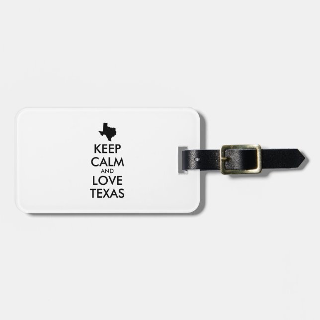 Anpassade BEHÅLLA LUGN och KÄRLEK TEXAS Bagagebricka (Horisontell Framsida)