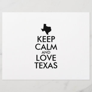 Anpassade BEHÅLLA LUGN och KÄRLEK TEXAS Reklamblad