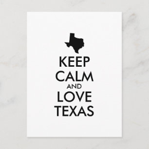 Anpassade BEHÅLLA LUGN och KÄRLEK TEXAS Vykort
