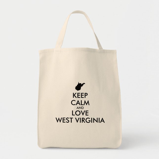 Anpassade BEHÅLLA LUGN och KÄRLEK VÄSTER VIRGINIA Tygkasse (Framsidan)