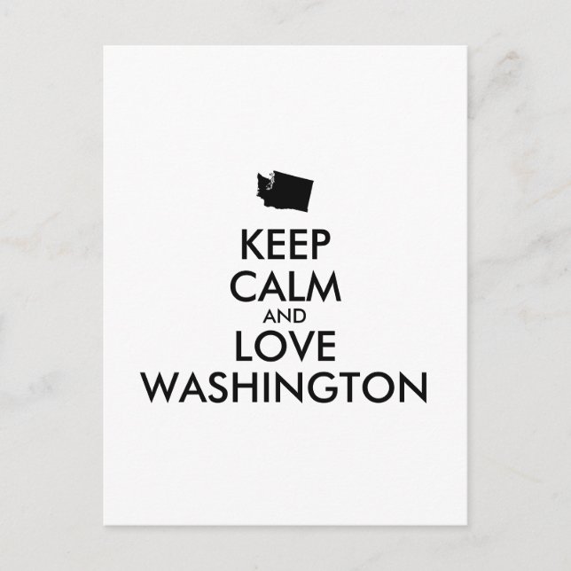 Anpassade BEHÅLLA LUGN och KÄRLEK WASHINGTON Vykort (Framsida)