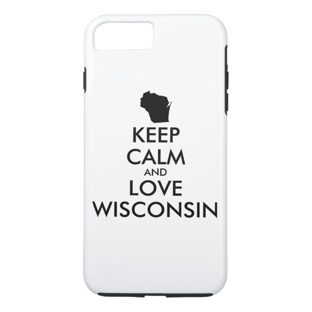 Anpassade BEHÅLLA LUGN och KÄRLEK WISCONSIN Case-Mate iPhone Skal (Baksida)