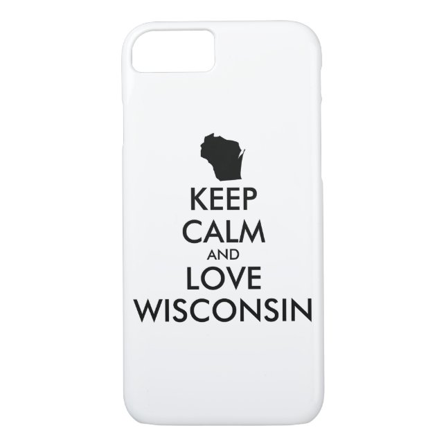 Anpassade BEHÅLLA LUGN och KÄRLEK WISCONSIN Case-Mate iPhone Skal (Baksida)