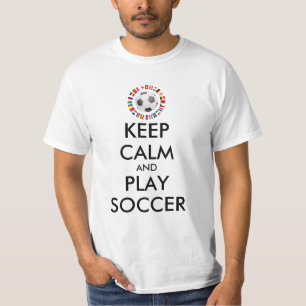 Anpassade BEHÅLLA LUGN och PLAY SOCCER 2016 FRANKR T Shirt