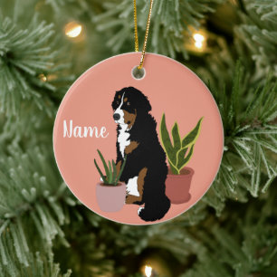 Anpassade Bernese Mountain Hund Julgransprydnad Keramik
