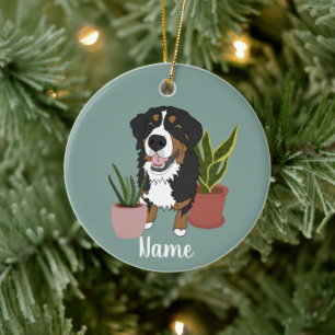 Anpassade Bernese Mountain Hund Julgransprydnad Keramik