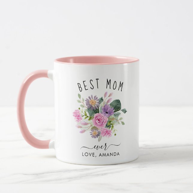 ANPASSADE Best Morsa Alltid-Trendig Burgundy Boho  Mugg (Vänster)