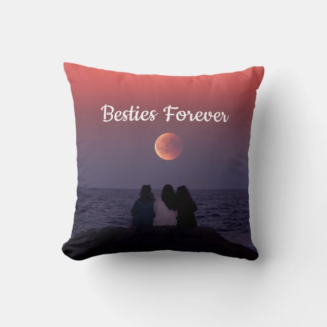 Anpassade besties för alltid bild Pillow Kudde (Framsida)