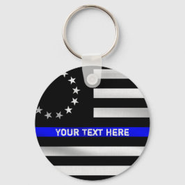 Anpassade Betsy Ross USA Thin Blue Line Nyckelring