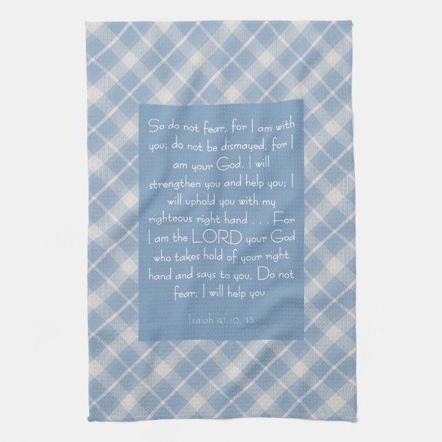 Anpassade Bible Verse Isaiah 41:10, 13 Kökshandduk (Vertikal)