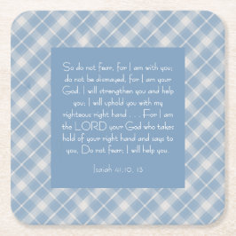 Anpassade Bible Verse Isaiah 41:10, 13 Underlägg Papper Kvadrat