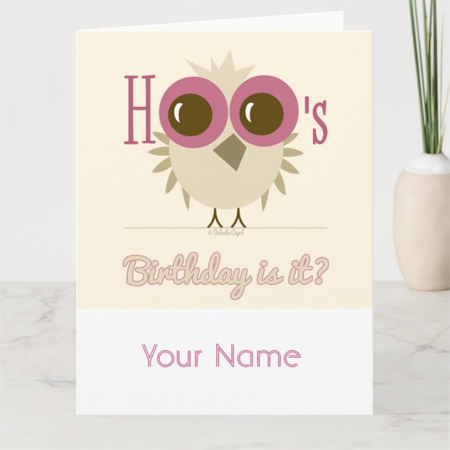 Anpassade Big Bird Uggla Birthday Greeting Cards Kort (Framsida)