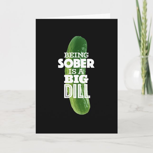Anpassade Big Dill Sober Birthday Card Kort (Framsida)