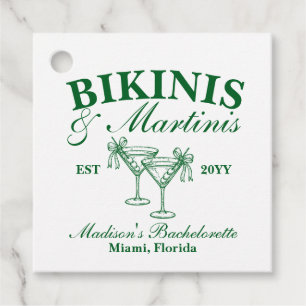 Anpassade bikinier och martinis möhippa gåvor etiketter