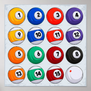 Anpassade Billiard Boll Poster