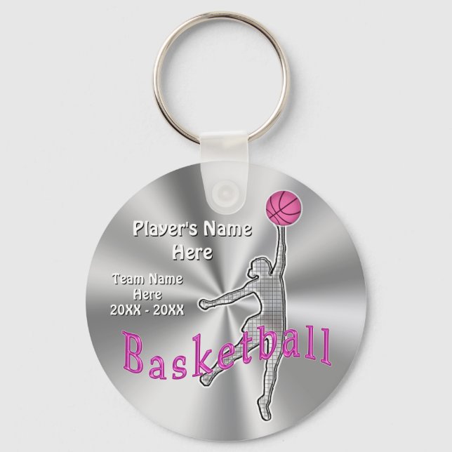 Anpassade Billigt Basketball Team Gifts for Girls Nyckelring (Framsida)
