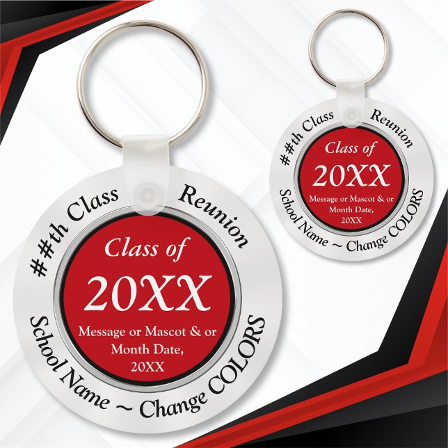 Anpassade Billigt Class Reunion Souvenirs Reunion Nyckelring (Red, Class Reunion Favors. 20 year class reunion ideas. 20th class reunion. 30th class reunion.)