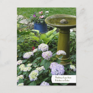 Anpassade Birdbadet och engelskt Garden Postcard Vykort