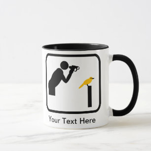 Anpassade Birder/Bird Watcher Logotyp Mugg