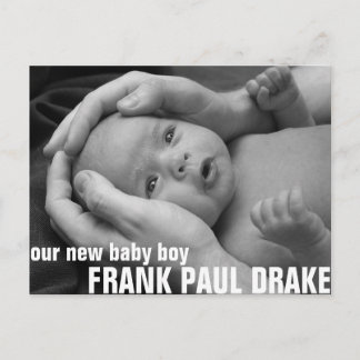 Anpassade Birth Annoulement 2 Meddelande Vykort