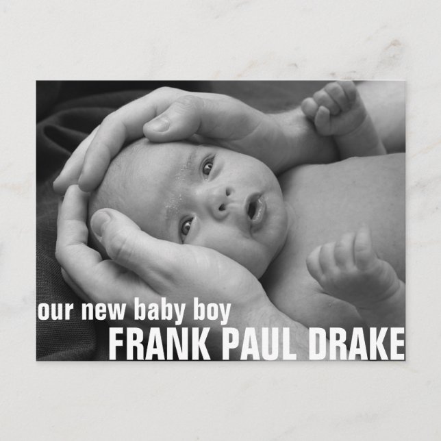 Anpassade Birth Annoulement 2 Meddelande Vykort (Framsida)