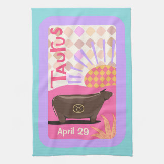 Anpassade Birthday Taurus Zodiac Tea Towel Kökshandduk
