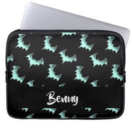 Anpassade blå fladdermöss för namn laptop fodral
