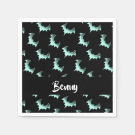 Anpassade blå fladdermöss för namn pappersservett