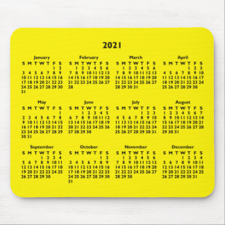 Anpassade Black and Bright Gult 2021 Calendar Musmatta
