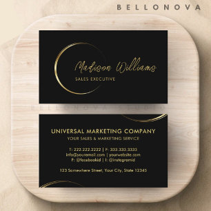 Anpassade Black and Guld Professionell Business Visitkort