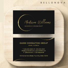 Anpassade Black and Guld Professionell Business Visitkort