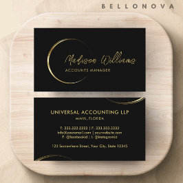 Anpassade Black and Guld Professionell Business Visitkort