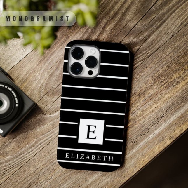 Anpassade Black and White Färg Rand (Customizable Black And White Color Stripes Case-Mate iPhone Case)