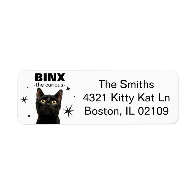 Anpassade Black Cat-Returetiketter Returadress Etikett (Framsidan)