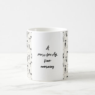 Anpassade Black & Cream Cat Mugg