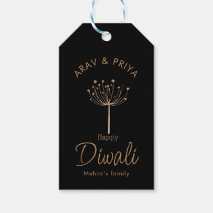 Anpassade Black och guld Diwali Presentetikett