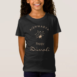 Anpassade Black och guld Diwali T Shirt