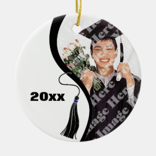 Anpassade Black Wave Studenten Ornamet Julgransprydnad Keramik