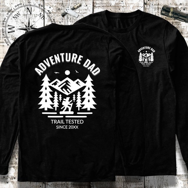 Anpassade Black White Äventyr Pappa Långärmad T Shirt (Skapare uppladdad)
