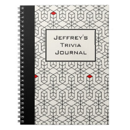 Anpassade Black & White Geometric Trivia Anteckningsbok