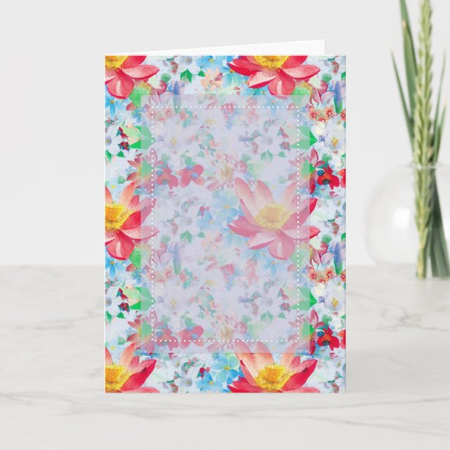 Anpassade Blommigt D3 tomt gratulationskort Kort (Framsida)