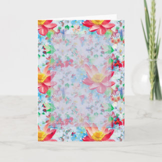 Anpassade Blommigt D3 tomt gratulationskort Kort