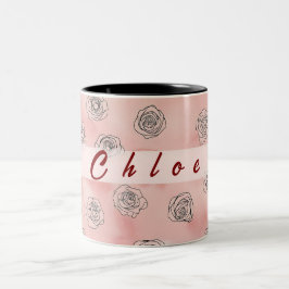 Anpassade blommigt kaffe mugg. Två-Tonad mugg