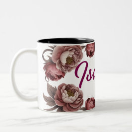 Anpassade blommigt, två ton kaffe mugg