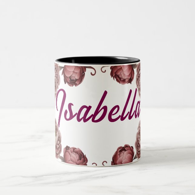 Anpassade blommigt, två ton kaffe mugg (Center)