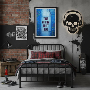 Anpassade Blue Abstrakt Street Art Struktur Poster